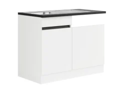 Optifit Spülenunterschrank m. Einbauspüle 110x88x60cm Luca932 Weiß Anthra.