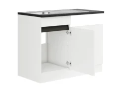 Optifit Spülenunterschrank m. Einbauspüle 110x88x60cm Luca932 Weiß Anthra.