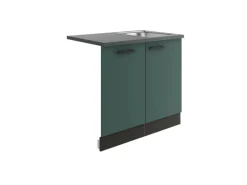 OPTIFIT Verona405 Küchen-Spülenschrank-Set Steingrün