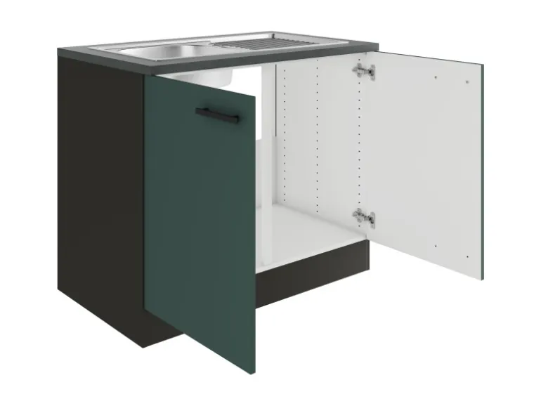 OPTIFIT Verona405 Küchen-Spülenunterschrank 100 cm Steingrün