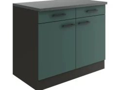 OPTIFIT Verona405 Küchen-Unterschrank 100 cm Steingrün