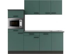 OPTIFIT Verona405 Küchenzeile 210 cm Steingrün