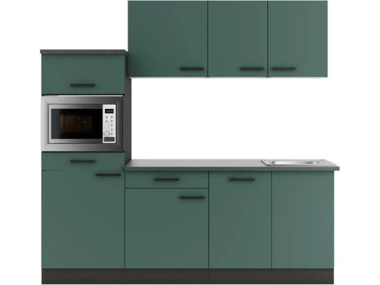 OPTIFIT Verona405 Küchenzeile 210 cm Steingrün