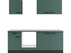 OPTIFIT Verona405 Küchenzeile 210 cm ohne E-Geräte Steingrün