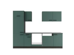 OPTIFIT Verona405 Küchenzeile 270 cm ohne E-Geräte Steingrün