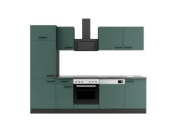 OPTIFIT Verona405 Küchenzeile 270 cm ohne E-Geräte Steingrün