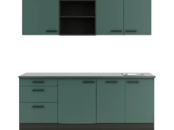 OPTIFIT Verona405 Küchenzeile 210 cm Steingrün