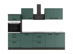 OPTIFIT Verona405 Küchenzeile 270 cm Steingrün