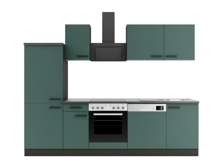 OPTIFIT Verona405 Küchenzeile 270 cm Steingrün