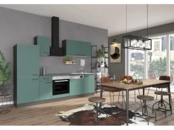 OPTIFIT Verona405 Küchenzeile 270 cm Steingrün