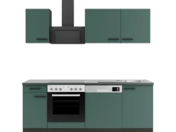 OPTIFIT Verona405 Küchenzeile 210 cm Steingrün