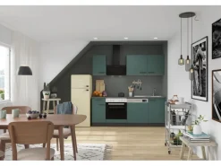 OPTIFIT Verona405 Küchenzeile 210 cm Steingrün