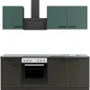 OPTIFIT Verona405/Madrid420 Küchenzeile 210 cm Steingrün / Anthrazit