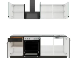 OPTIFIT Verona405/Madrid420 Küchenzeile 210 cm Steingrün / Anthrazit