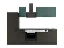 OPTIFIT Verona405/Madrid420 Küchenzeile 270 cm Steingrün / Anthrazit