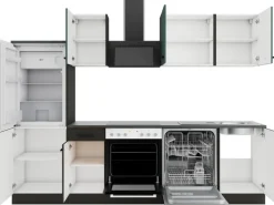 OPTIFIT Verona405/Madrid420 Küchenzeile 270 cm Steingrün / Anthrazit