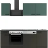 OPTIFIT Verona405/Madrid420 Küchenzeile 210 cm Steingrün / Anthrazit