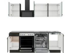 OPTIFIT Verona405/Madrid420 Küchenzeile 210 cm Steingrün / Anthrazit