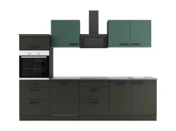 OPTIFIT Verona405/Madrid420 Küchenzeile 270 cm Steingrün / Anthrazit
