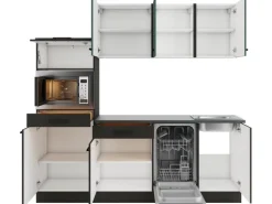 OPTIFIT Verona405/Madrid420 Küchenzeile 210 cm Steingrün / Anthrazit