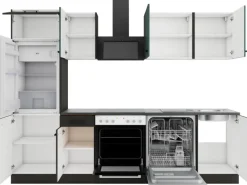 OPTIFIT Verona405/Madrid420 Küchenzeile 270 cm Steingrün / Anthrazit