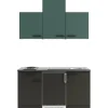OPTIFIT Verona405/Madrid420 Miniküche 150 cm Steingrün / Anthrazit