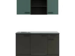 OPTIFIT Verona405/Madrid420 Miniküche 150 cm Steingrün / Anthrazit