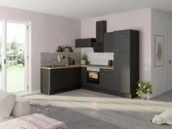 Optifit Winkelküche Optikoncept Ingvar ohne E-Geräte 270 cm Anthrazit