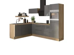 Optifit Winkelküche Optikoncept Linus 270 cm Anthrazit-Wildeiche Nachb.