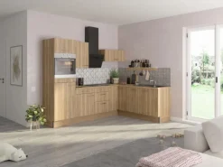 Optifit Winkelküche Optikoncept Erik ohne E-Geräte 270 cm Wildeiche Nachb.