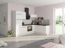 Optifit Winkelküche Optikoncept Arvid ohne E-Geräte 270 cm Weiß