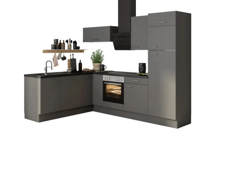 Optifit Winkelküche Optikoncept Mats ohne E-Geräte 270 cm Basaltgrau
