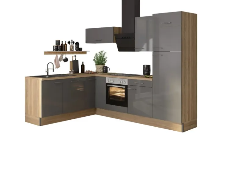 Optifit Winkelküche Optikoncept Jonte 270 cm Anthrazit-Wildeiche Nachb.