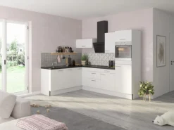Optifit Winkelküche Optikoncept Rurik ohne E-Geräte 270 cm Weiß