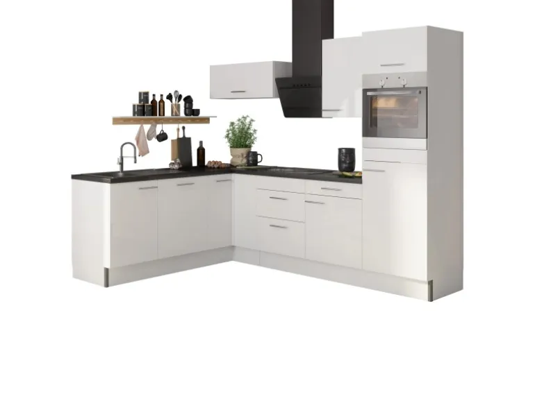 Optifit Winkelküche Optikoncept Rurik ohne E-Geräte 270 cm Weiß