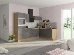 Optifit Winkelküche Optikoncept Jonte ohne E-Geräte 270 cm Anthrazit-Wildeiche