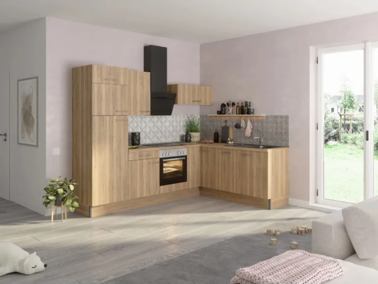 Optifit Winkelküche Optikoncept Erik ohne E-Geräte 270 cm Wildeiche Nachb.