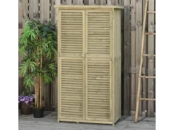 Outsunny Gartenschrank mit Asphaltdach 4 Fächer 87 x 46,5 x 160 cm