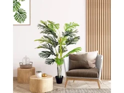 Outsunny Künstliche Palme 150cm mit Pflanztopf