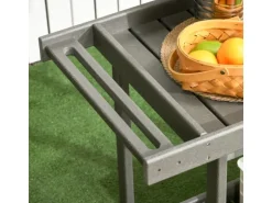 Outsunny Outdoor Servierwagen HDPE Grau 87L x 50B x 80H cm
