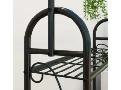 Outsunny Pflanzenständer Metall Schwarz 75L x 25B x 137H cm