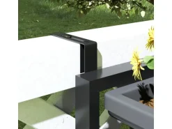 Outsunny Pflanzentopf Set Stahl Pflanzentopf für Garten Balkon Dunkelgrau