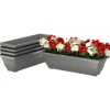 Outsunny Pflanztöpfe Kunststoff  5er Set Blumentopf aus Kunststoff Grau