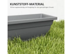 Outsunny Pflanztöpfe Kunststoff  5er Set Blumentopf aus Kunststoff Grau