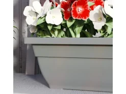 Outsunny Pflanztöpfe Kunststoff  5er Set Blumentopf aus Kunststoff Grau