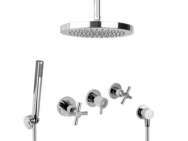 PaulGurkes Dusch Set Unterputz Deckenmontage Regendusche Komplett rund
