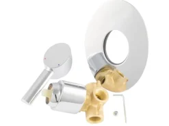 PaulGurkes Duscharmatur Regendusche Unterputz oval Einhandmischer Deckenarm Duschkopf