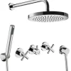 PaulGurkes Duschset Komplett Regendusche Kreuzgriff Unterputz Dusch Set