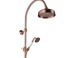 PaulGurkes Dusch-Set mit Unterputz-Armatur Kupfer Nostalgie Retro Duschsystem