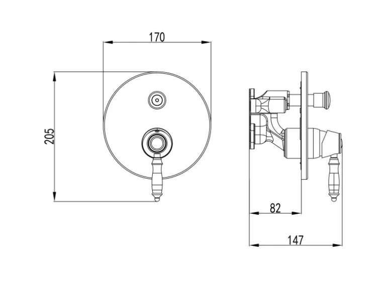 PaulGurkes Duschsystem Retro Nostalgie Regendusche Unterputzarmatur